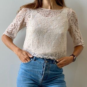 H&M crochet semi-sheet shirt, size 8